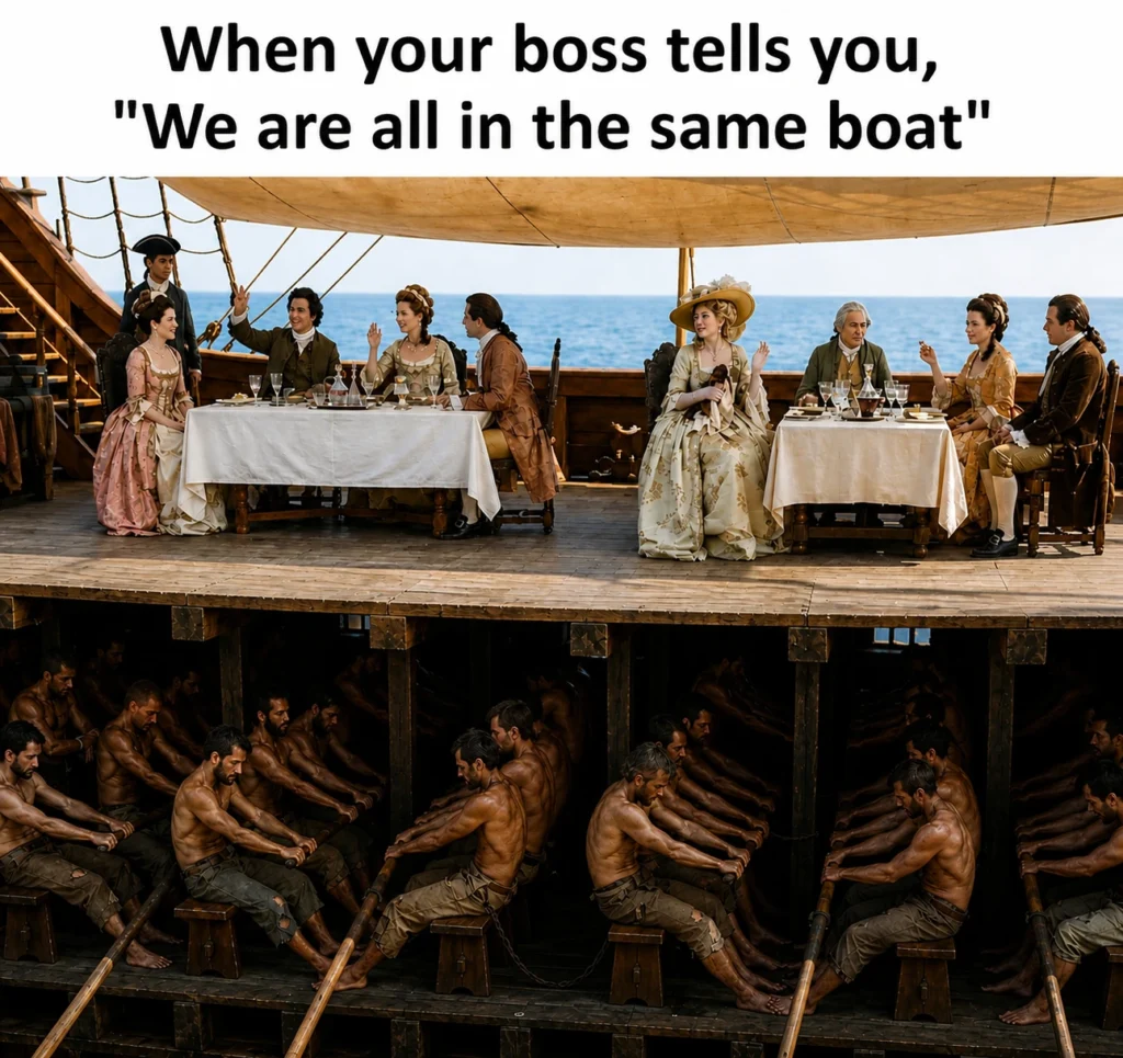 When your boss tell you we are all in the same boat